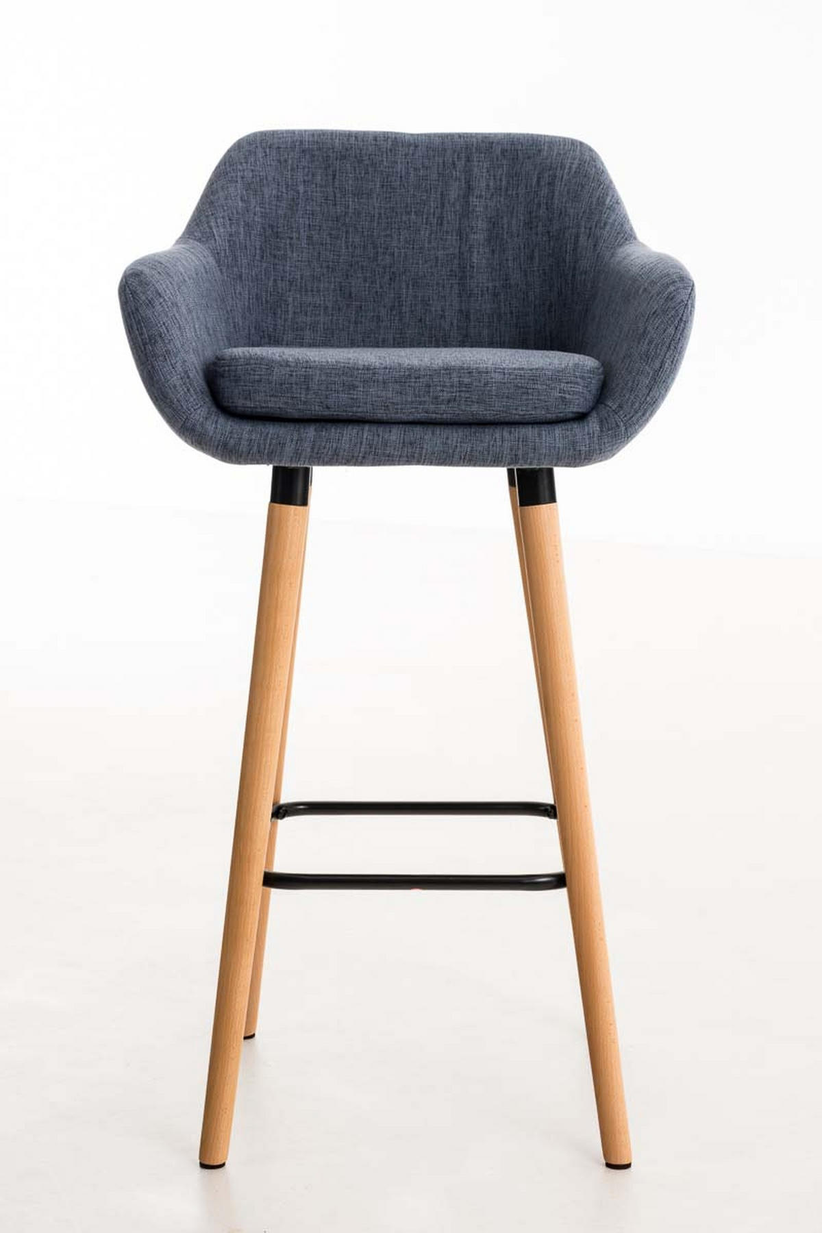 BARHOCKER Grande, Gestell Holz, Stoff Blau - Blau/Braun, Holz/Textil (55/99/46cm) - TPFLiving