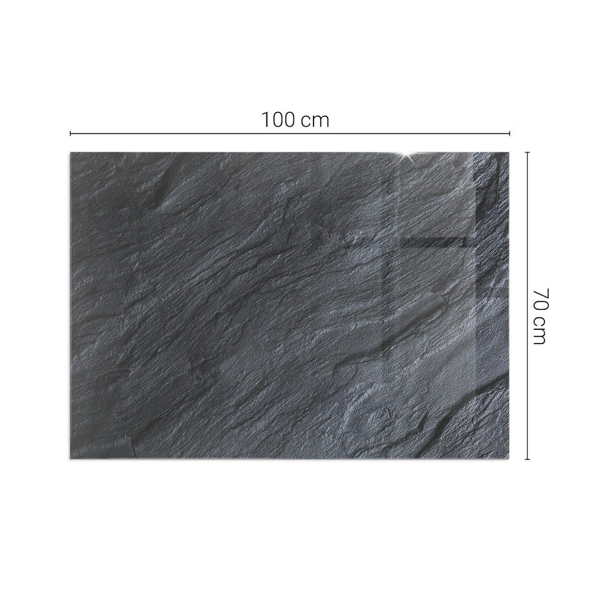 GLASPLATTE für Kamin 100x70 cm Schwarz - Schwarz, Glas (100/70/0.4cm) - ArtPrintCave