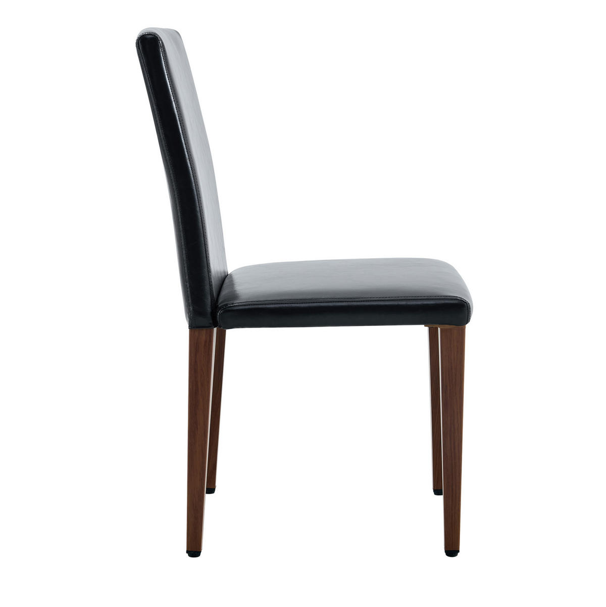ESSZIMMERSTUHL mit PU-Bezug 90 cm Schwarz Nussbaumoptik 2er-Set - Schwarz, Metall (47/90/41.1cm) - Meubliv