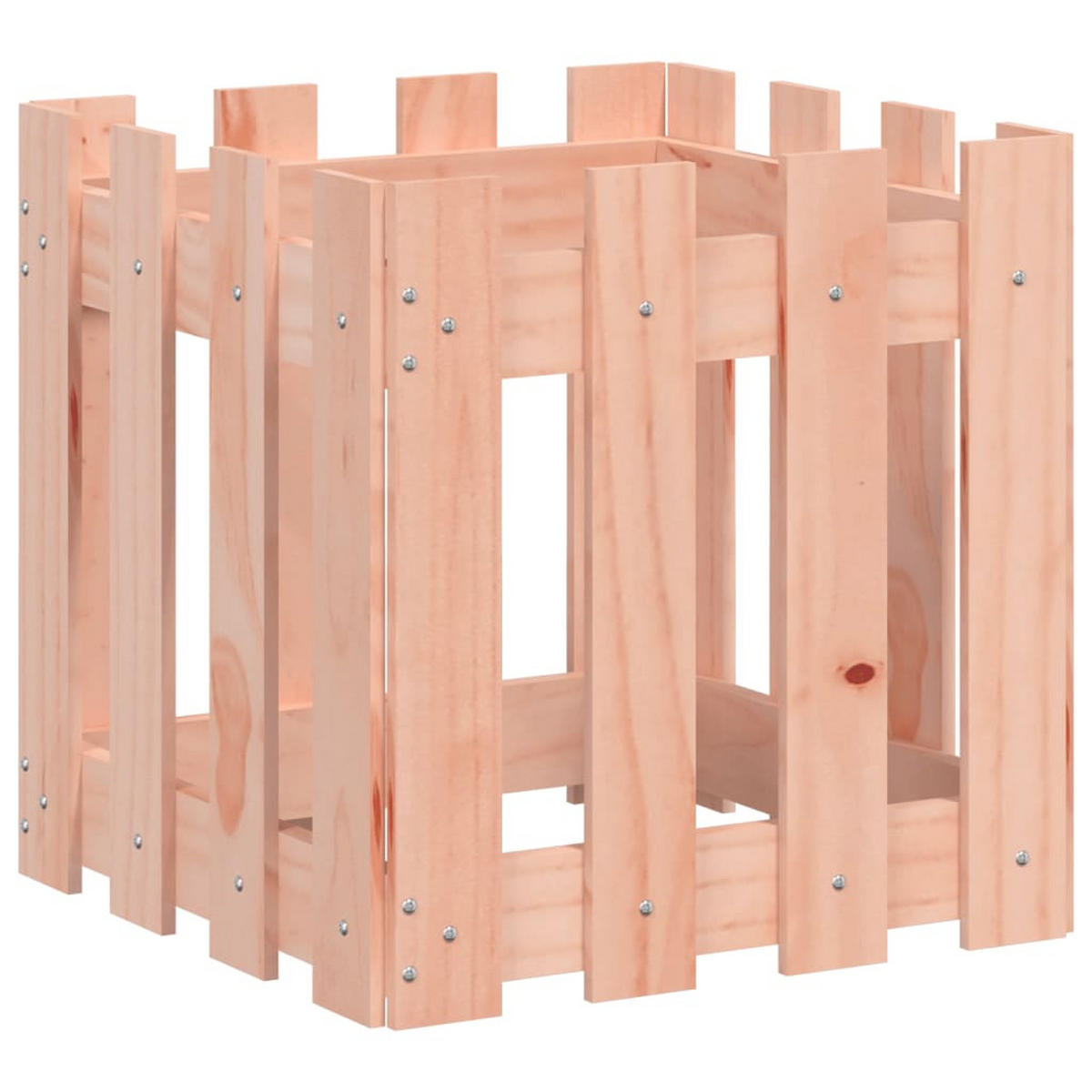 PFLANZKÜBEL Lattenzaun-Design 40x40x40 cm Massivholz Douglasie - Rotbraun, Holz (40/40/40cm)