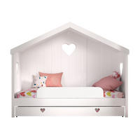 HAUSBETT Kamila 4 213x172x99 mit Rückwand aus Massivholz+MDF in Weiß - Weiß, Holz (90/200cm) - 58aufmkessel