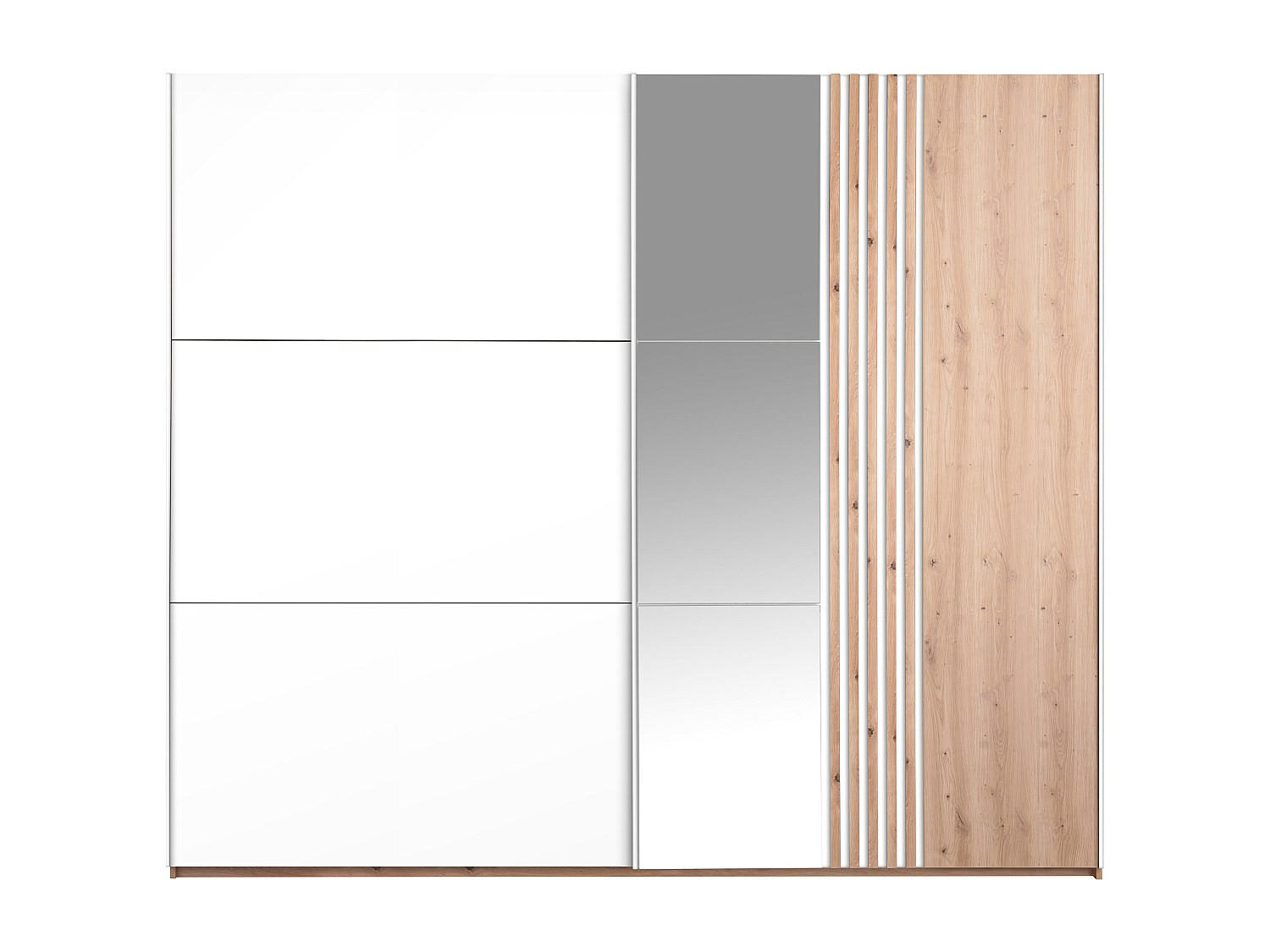 KLEIDERSCHRANK - 250 cm x 65 cm - Holz, Platte - Naturfarben Hell, Weiß ADOSILA - Naturfarben/Weiß, Holz (250/215/65cm) - Vente-Unique
