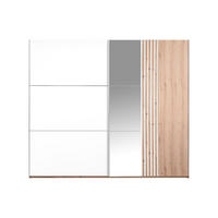 KLEIDERSCHRANK - 250 cm x 65 cm - Holz, Platte - Naturfarben Hell, Weiß ADOSILA - Naturfarben/Weiß, Holz (250/215/65cm) - Vente-Unique
