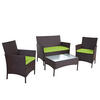 POLY-RATTAN GARTEN-GARNITUR Braun - Braun/Grün, Kunststoff - MCW