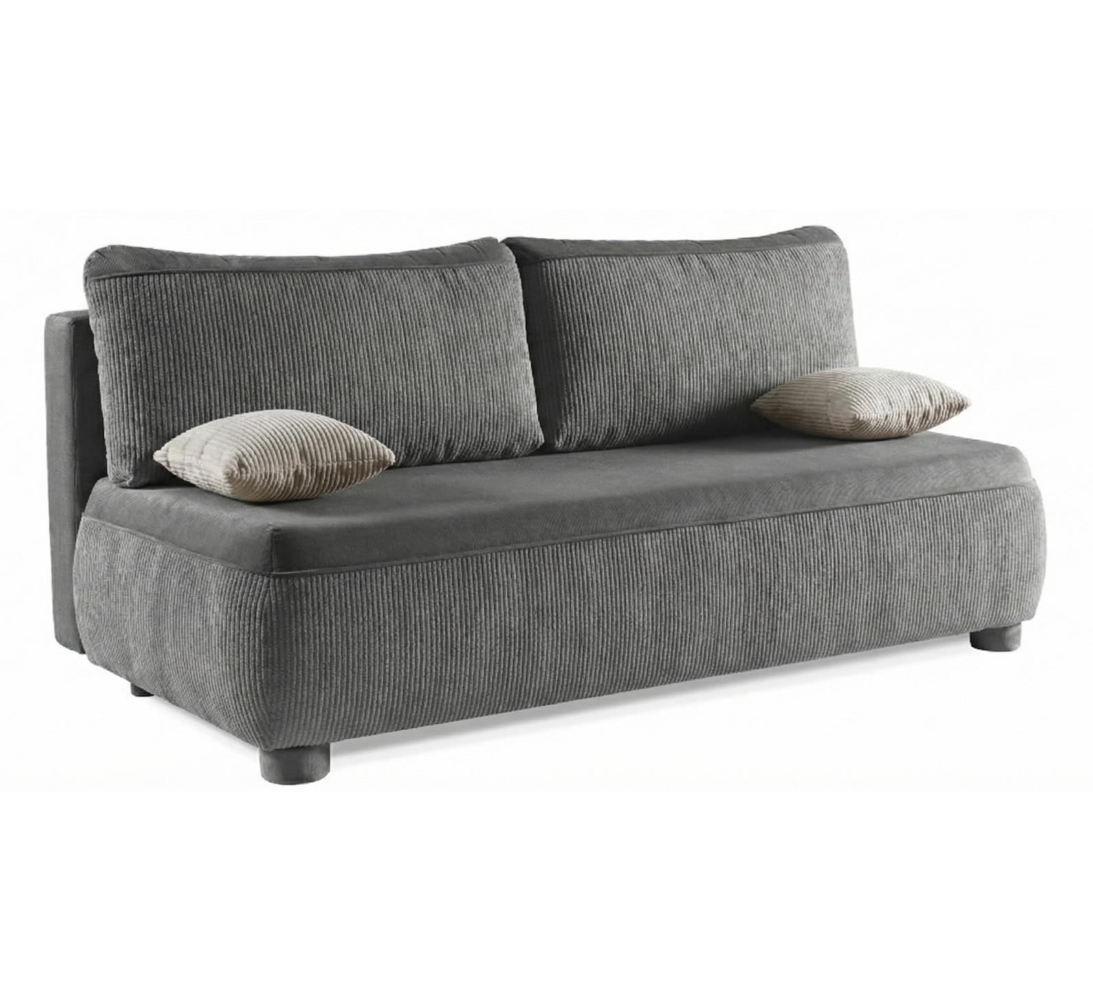 SOFA ADDA – Urbaner Cord-Look und höchster Komfort in Stahlgrau - Dunkelgrau, Textil (211/88/93cm) - Bettso