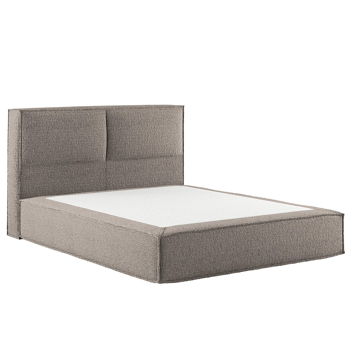 BOXSPRINGBETT mit Kopfteil - Premium - Grau, Textil (160/200cm) - home24
