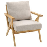 SESSEL DE-13306 skandinavisches Design, Leinenbezug Beige - Beige, Holz (76/88/87cm) - ComfortXL