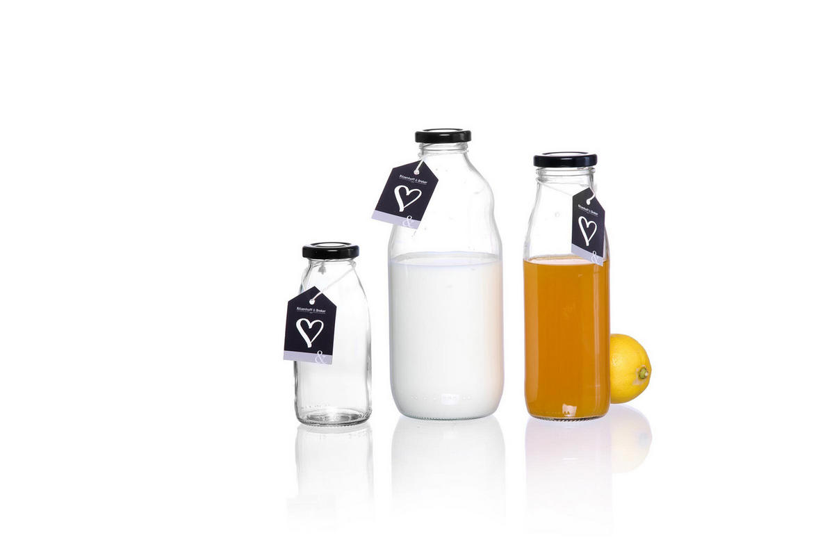 MILCHFLASCHEN Mara transparent 250 ml 6er Set - Transparent, Glas (6/14/6cm) - Ritzenhoff Breker