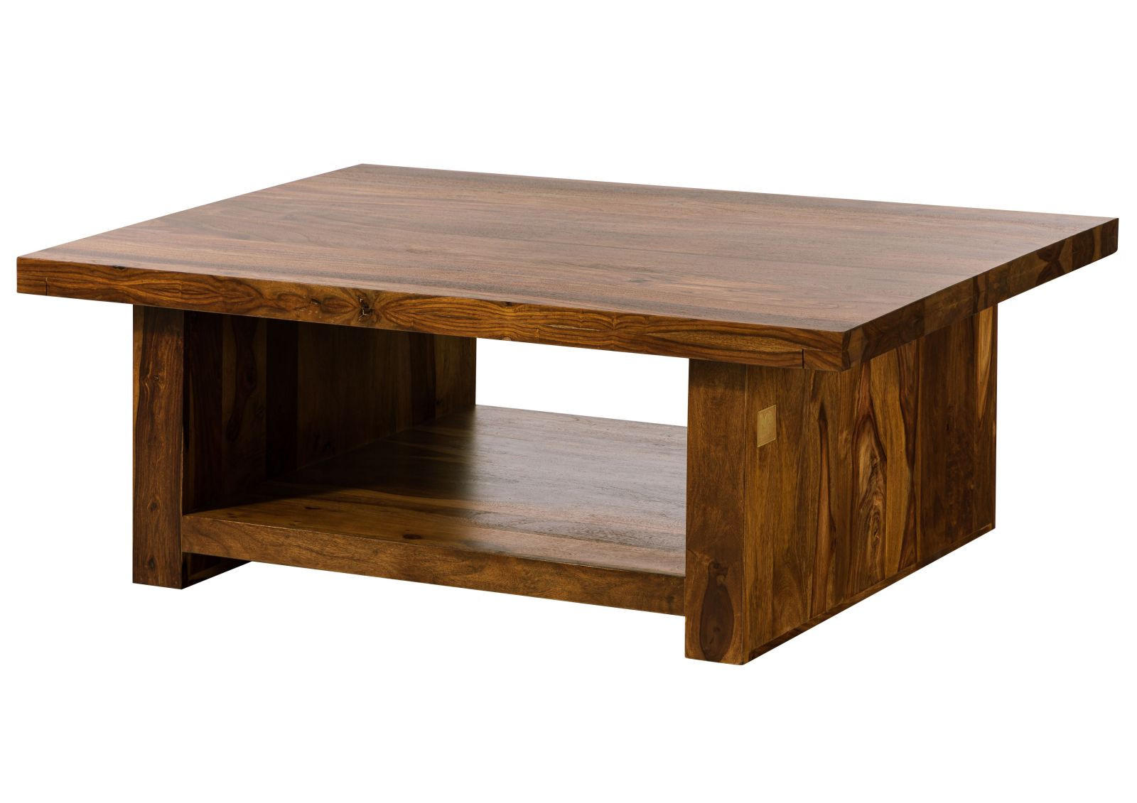 COUCHTISCH Sheesham 120x85x43 walnuss lackiert DUKE #119 - Dunkelbraun, Holz (120/85/43cm) - Massivmoebel24