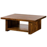 COUCHTISCH Sheesham 120x85x43 walnuss lackiert DUKE #119 - Dunkelbraun, Holz (120/85/43cm) - Massivmoebel24