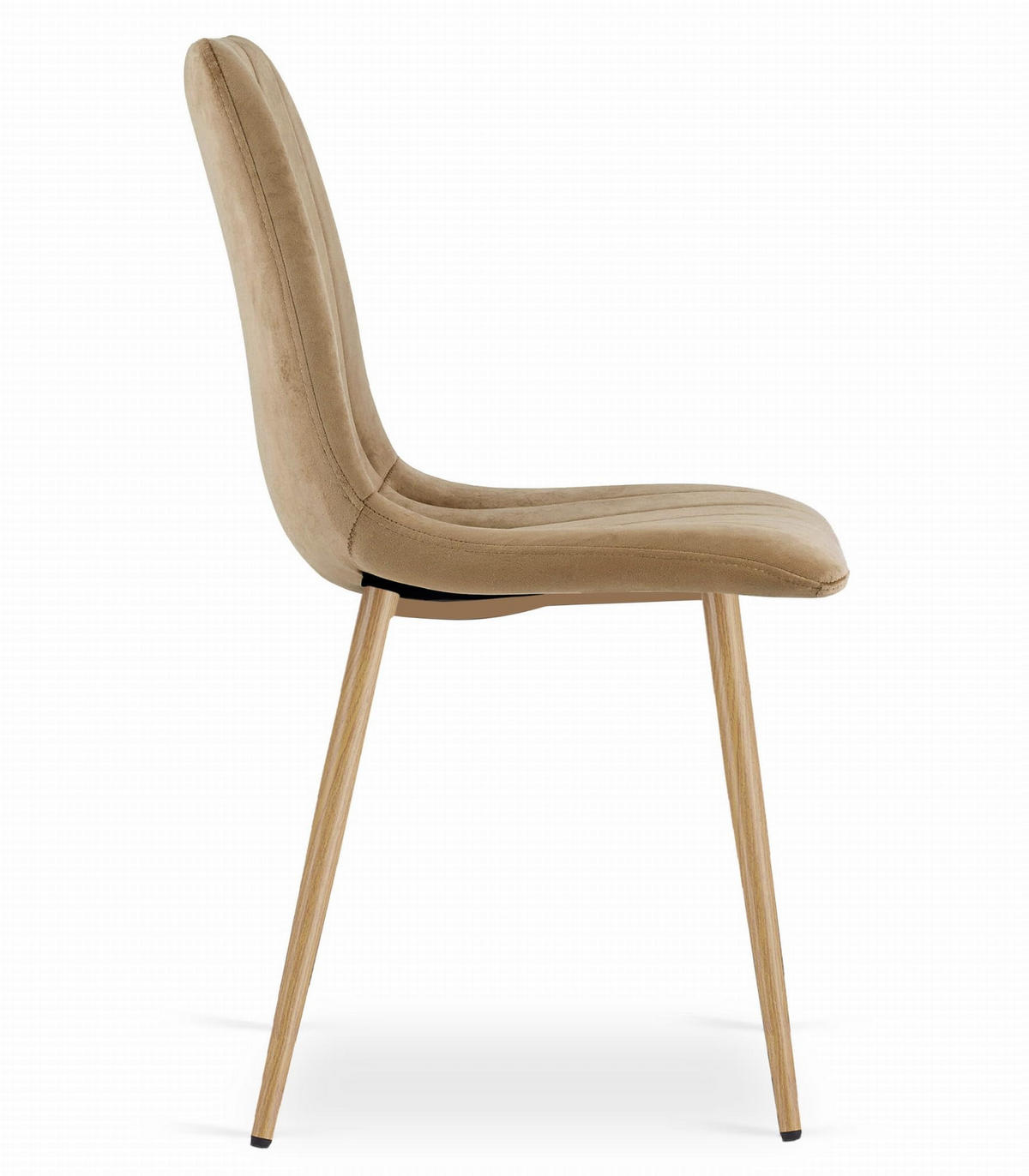 ESSZIMMERSTUHL Brauner Velours, Gepolsterte Sitzfläche, Metallfüße in Holzoptik, Modernes Design - Braun, Textil (46/89/40cm) - Best For Home