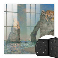 SCHLÜSSELBOX Schwarz 30x30 cm- Türöffnung nach rechts - Meeresklippen - Blau, Metall (30/30/5cm) - TULUP