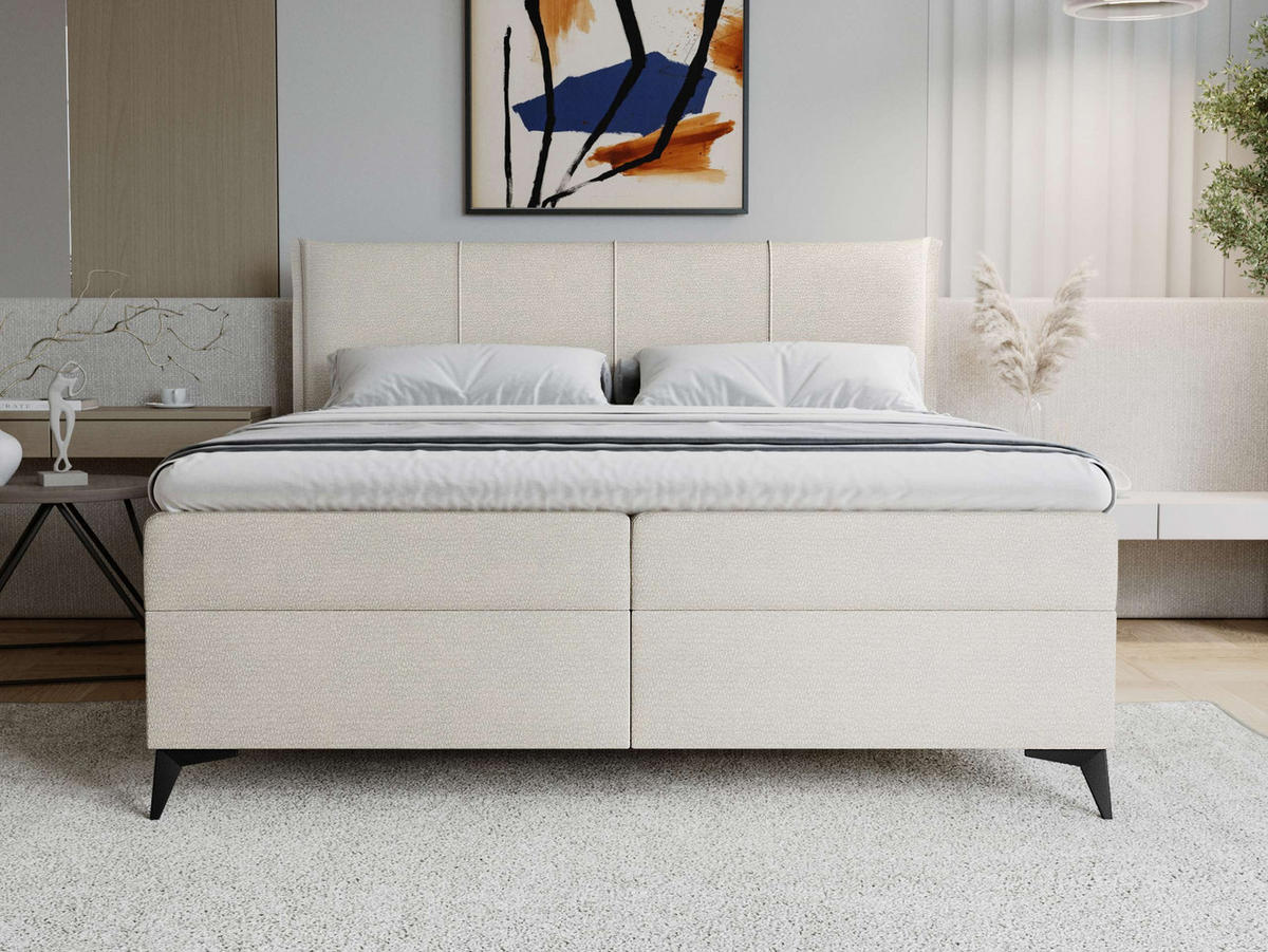 BOXBETT Eco Bis - H3 - Creme/Schwarz, Holz/Holzwerkstoff (160/200cm) - MIRJAN24