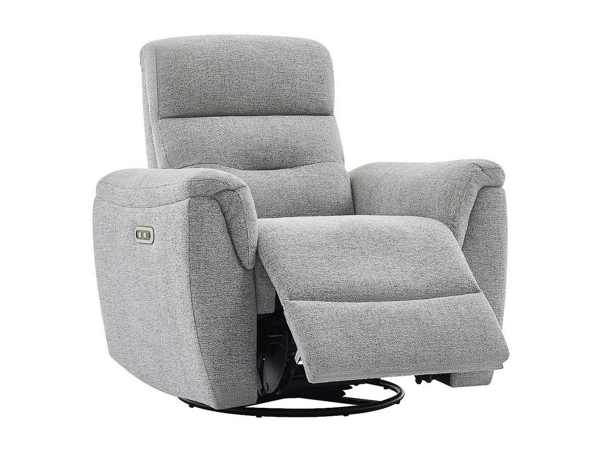 ELEKTRISCHER Relax-Sessel aus grauem Strukturstoff BREVIO - Grau, Textil (91/101/90cm) - Vente-Unique