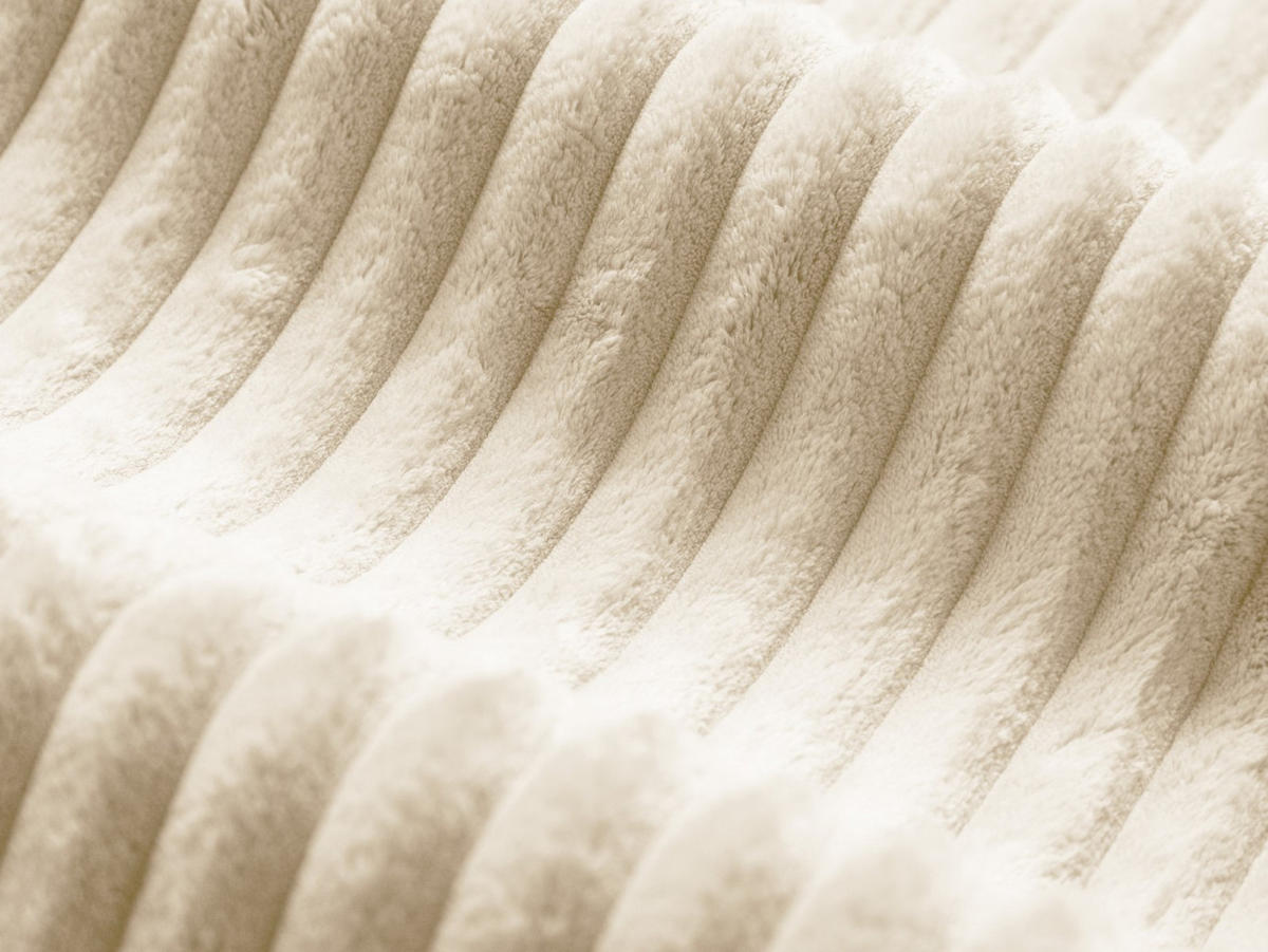 ECKSOFA modular rechts Martina aus Cord leichtes beige 2 Sitzplätze - Creme, Textil (176/283cm) - Micadoni