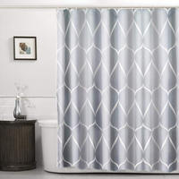 DUSCHVORHANG Grau 120 x 200 cm Polyester wasserdicht schnelltrocknend waschbar langlebig - Grau, Textil (200/200cm) - MCBOSON