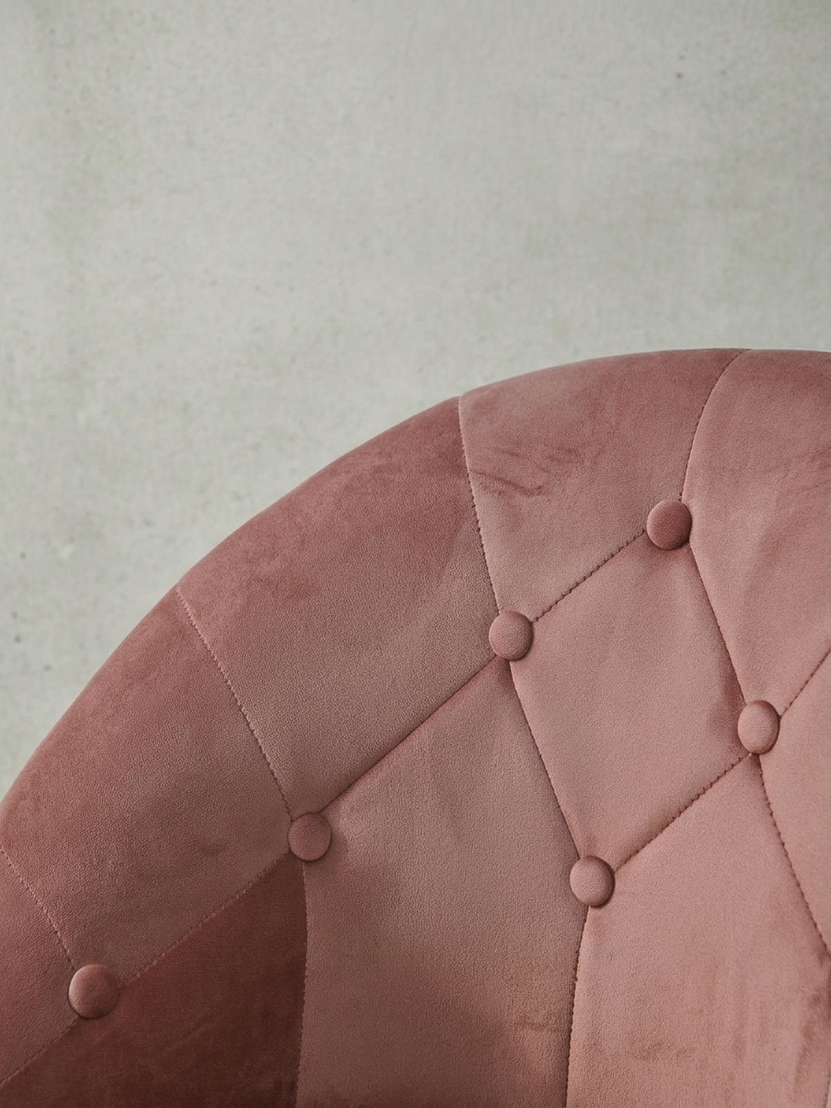 LOUNGESESSEL Chesterfield-Stil mit Samtbezug und 360° Drehfunktion, Rosa 67x62x100 cm - Pink/Goldfarben, Textil/Metall (67/100/62cm) - KADIMA DESIGN