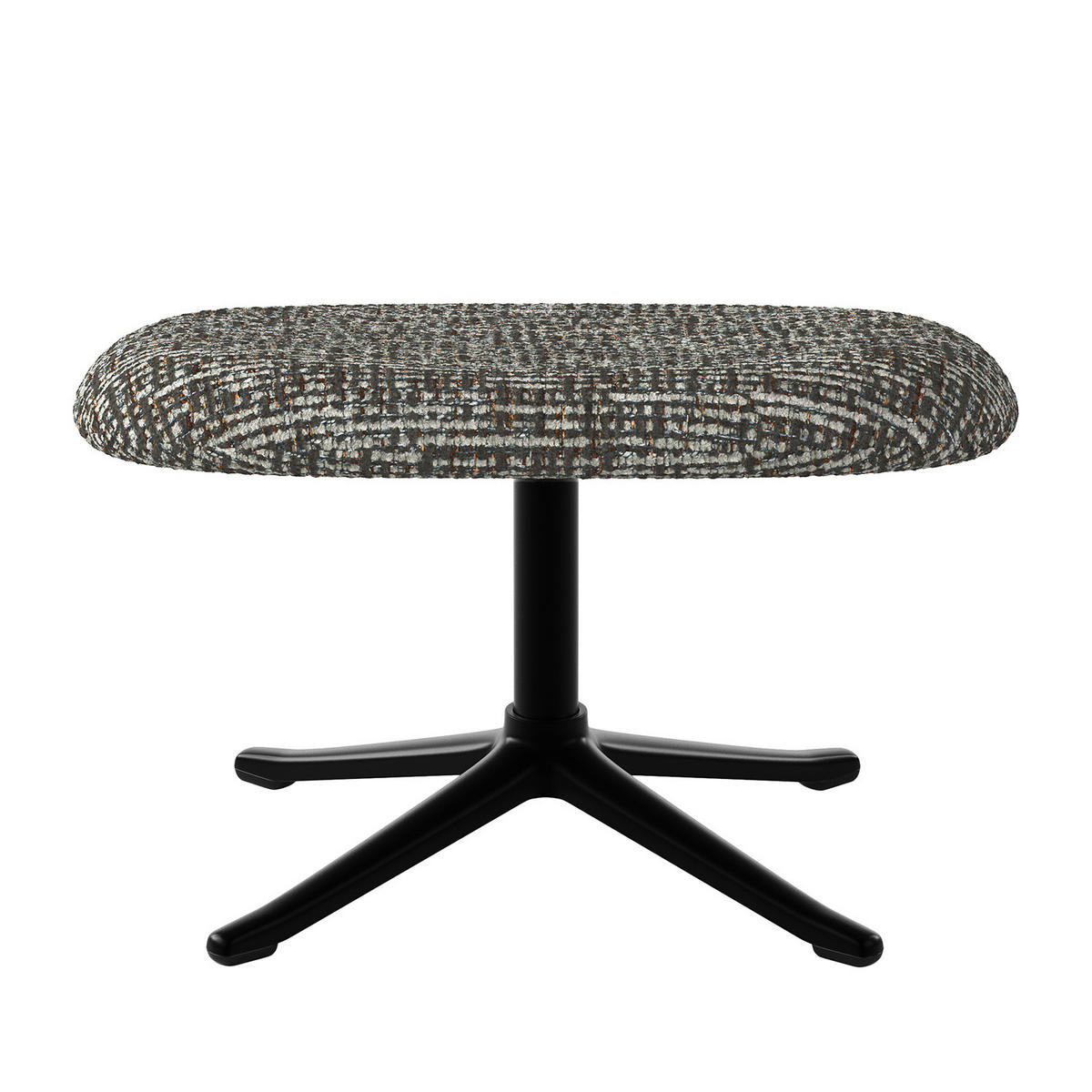 POLSTERHOCKER - Schwarz/Grau, Textil/Metall (53/37/46cm) - home24