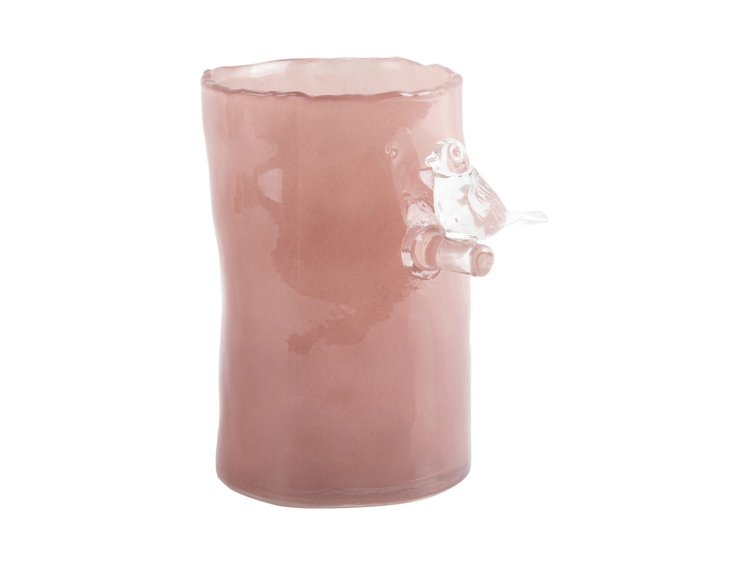 VASE Bird On Branch 9/9/15 cm - Pink, Glas (9.5/15cm) - Present Time