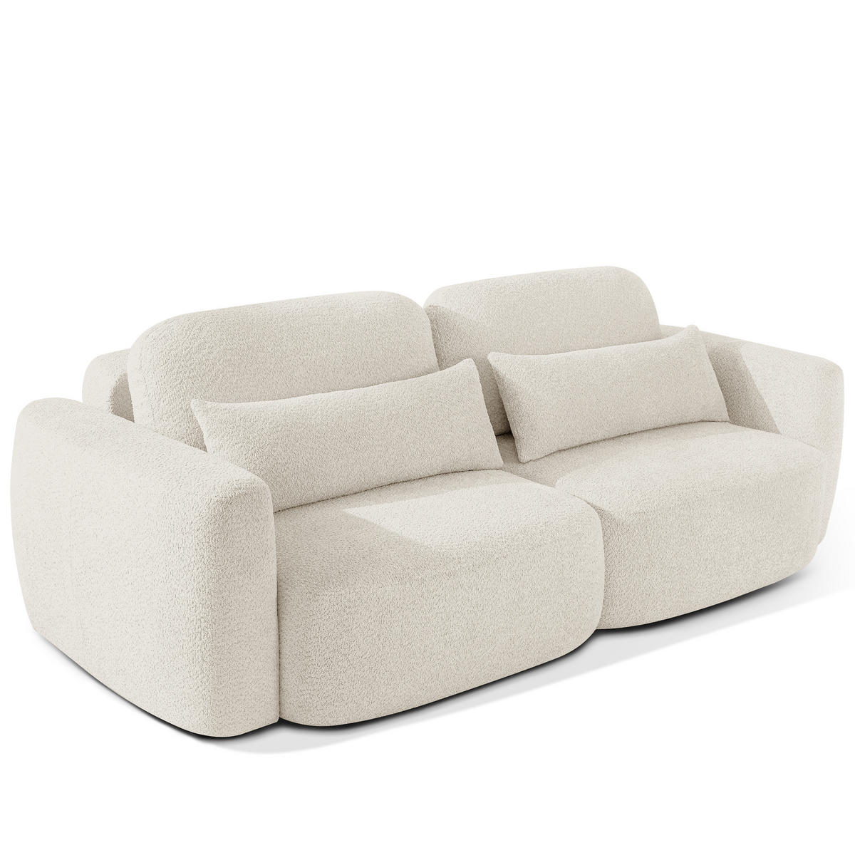 SITZGARNITUR ELOSA - Weiß, Holz/Textil (245/85/115cm) - KONSIMO®