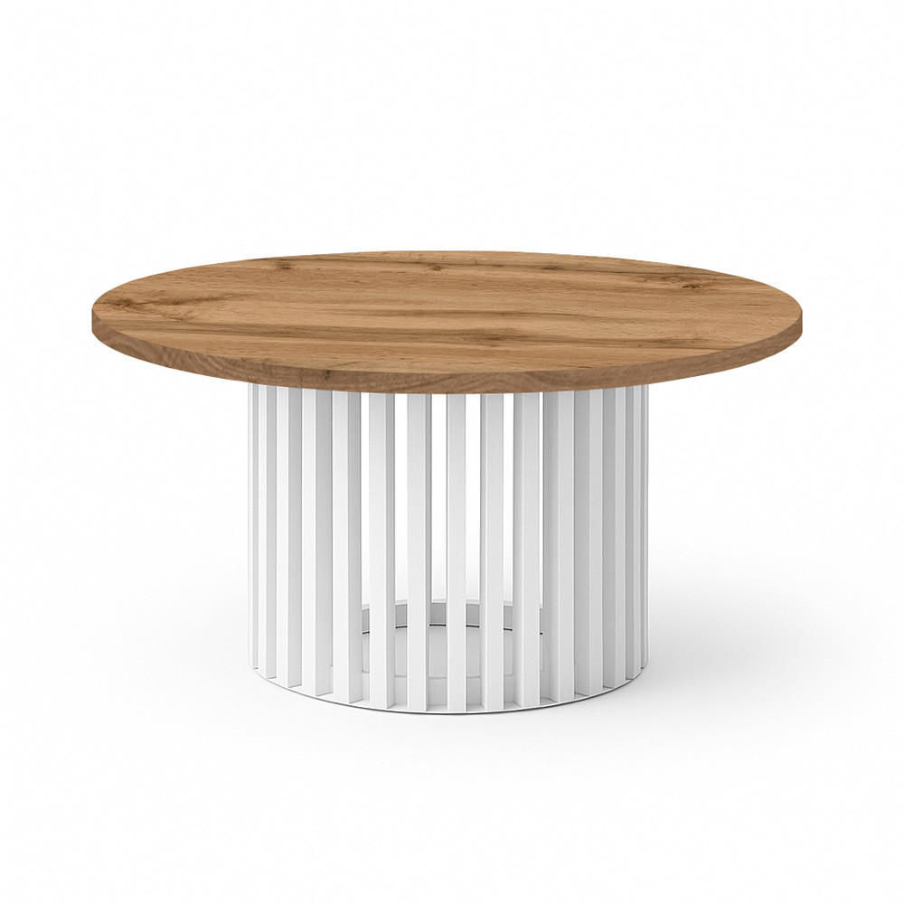 COUCHTISCH DOVER, 75 cm, minimalistisch und zeitlos, Eiche Wotan/Weiß - Eiche Wotan/Weiß, Holz (40/75/40cm) - Dekori_Interiors