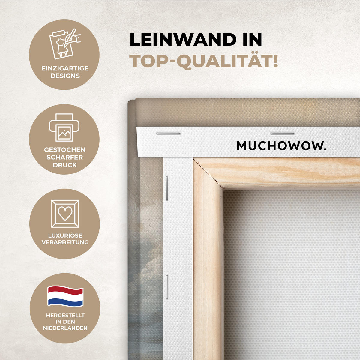 LEINWANDBILD Gemälde - Welle - Jesus - Abstrakt Deko Wohnzimmer 20x30 cm - Goldfarben, Textil (20/30cm) - MuchoWow