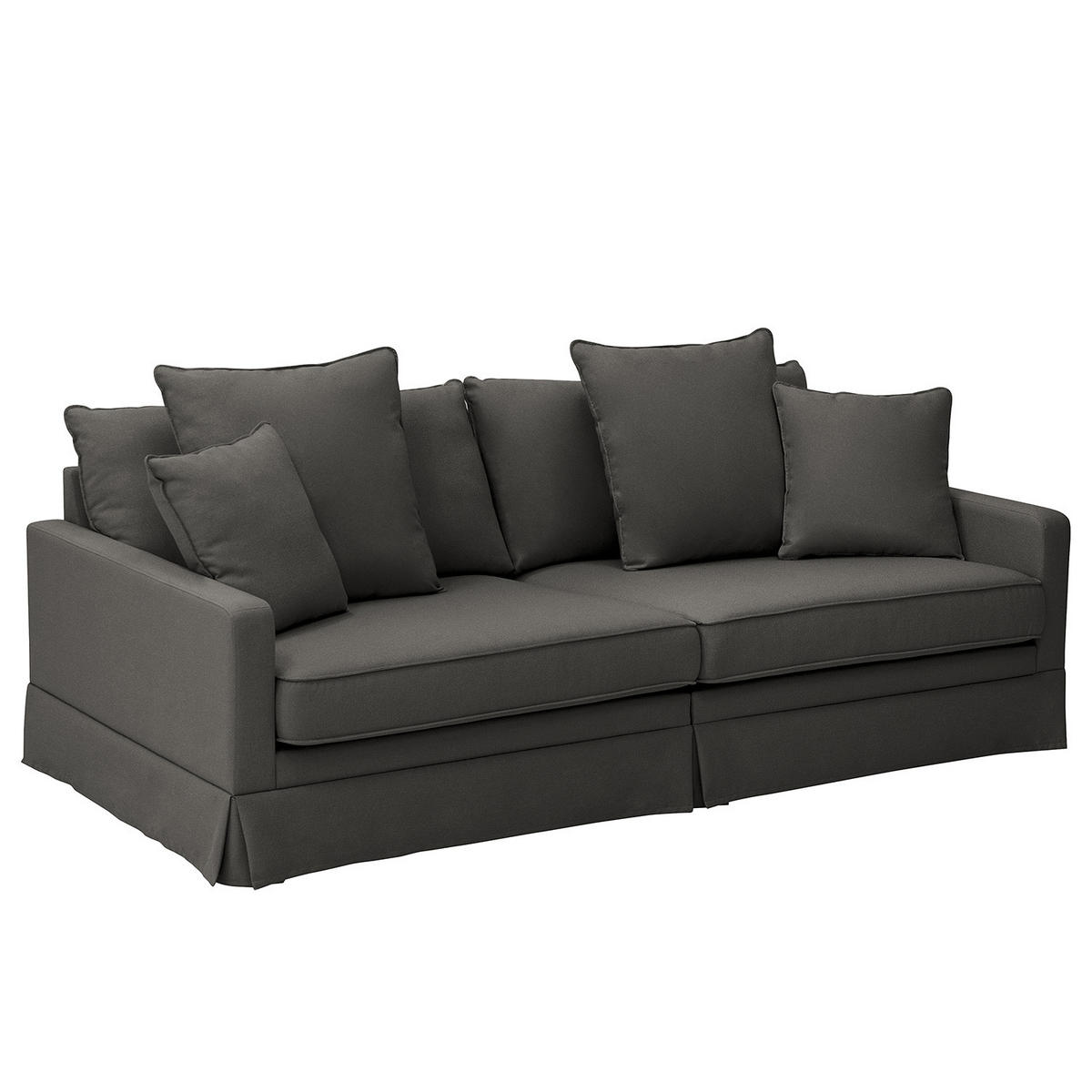 BIGSOFA mit Husse - Webstoff - Anthrazit/Schwarz, Kunststoff/Textil (230/89/110cm) - home24