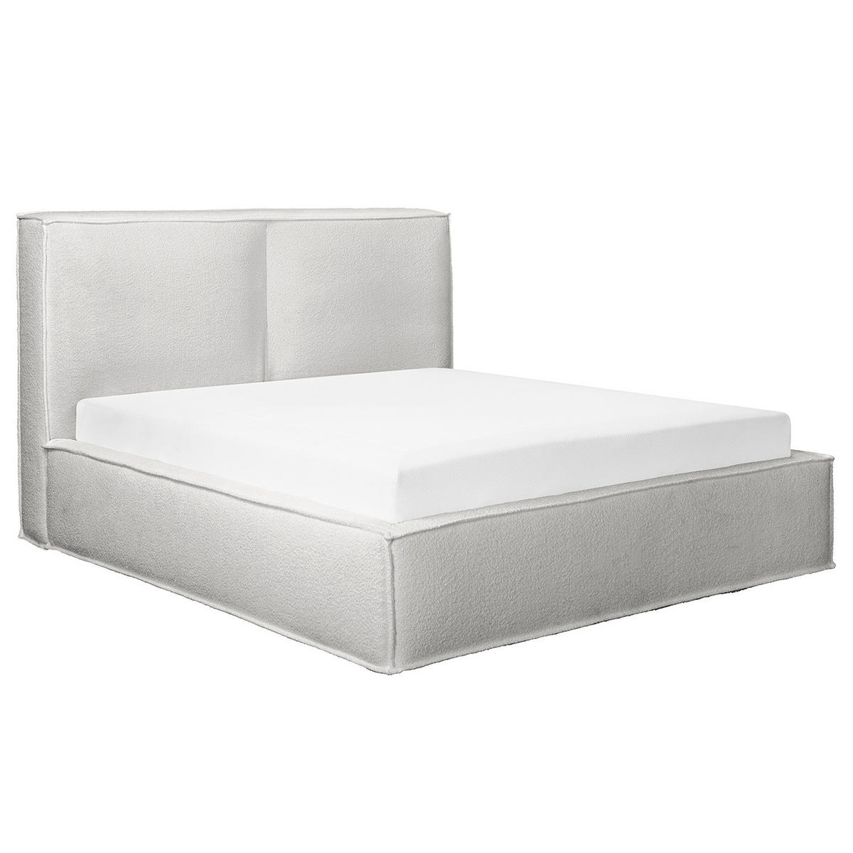 POLSTERBETT - Hellgrau, Textil (160/200cm) - home24