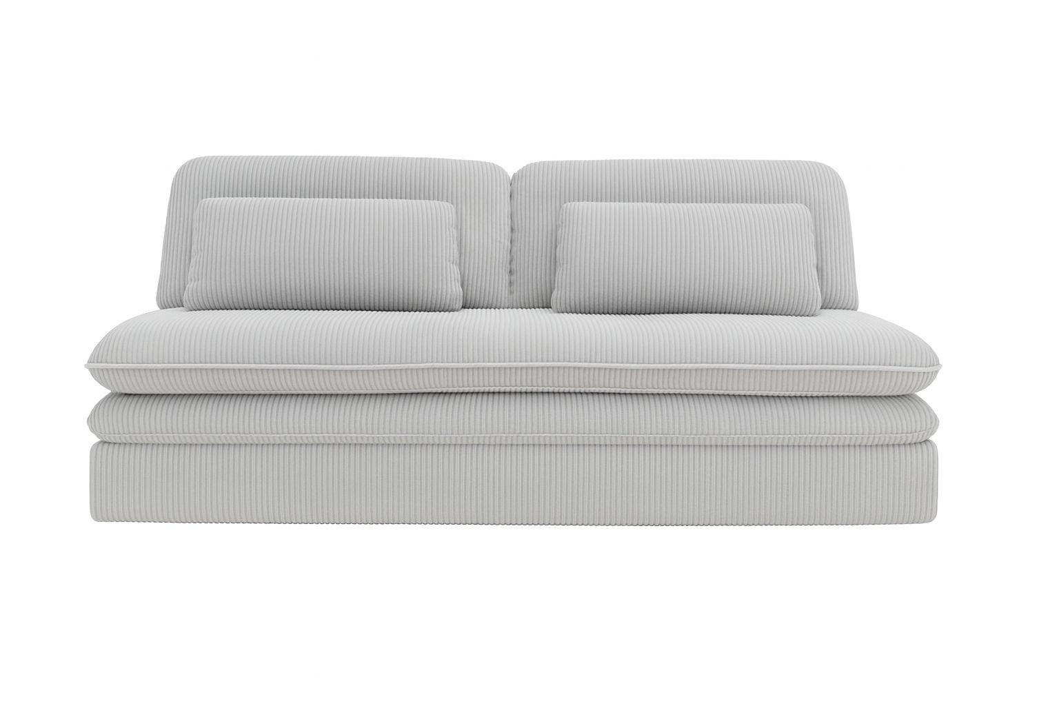 Kaiser Möbel Schlafsofa Hellgrau 190x75x90 cm