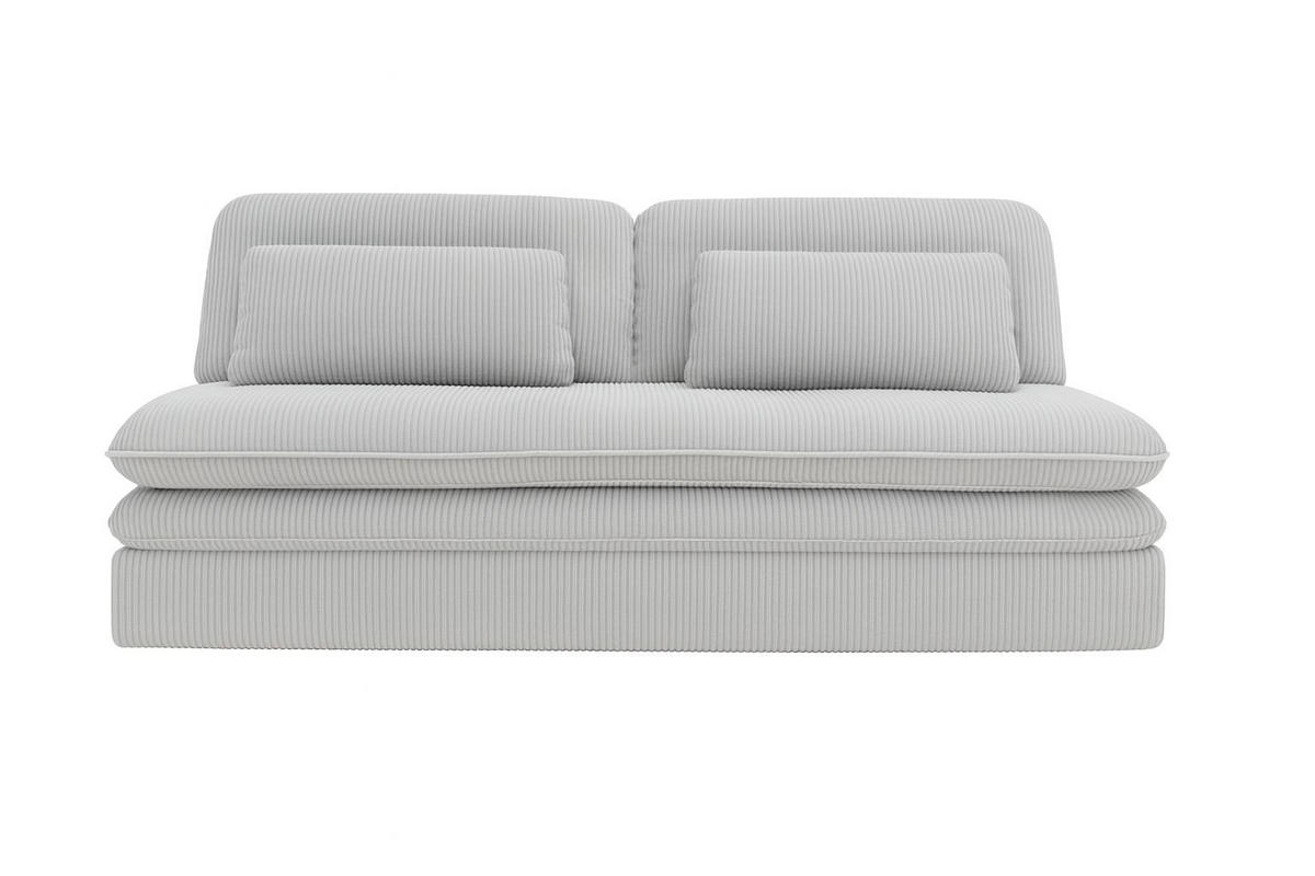 SCHLAFSOFA Mit Bettkasten OLIA, Stoff Poso, Hellgrau - Hellgrau, Holz (190/75/90cm) - Kaiser Möbel