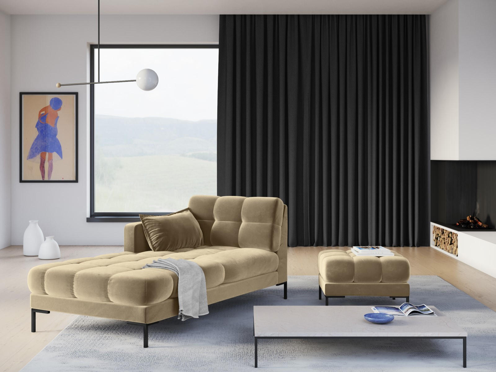 Thumbnail - Micadoni Pouf, Beige, Textil, 60x41x60 cm, Hergestellt in Europa, Oeko-Tex®, Wohnzimmer, Hocker, Sitzhocker