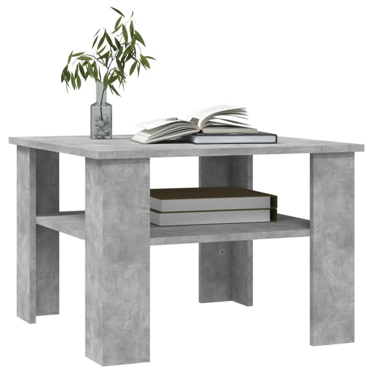 COUCHTISCH Betongrau 60x60x42 cm Holzwerkstoff - Hellgrau, Holzwerkstoff (60/60/42cm) - furnicato