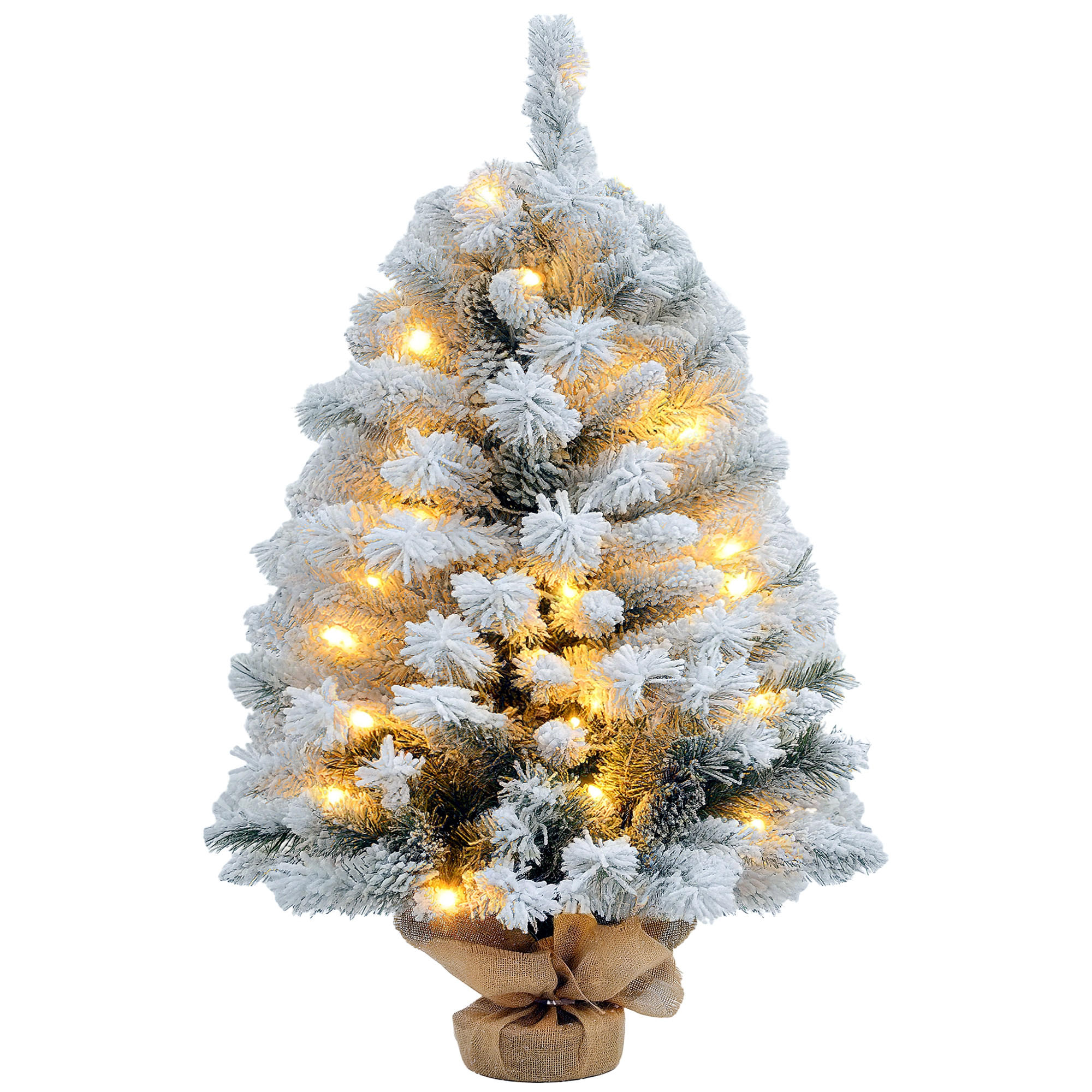 WEIHNACHTSBAUM DE-41574 LED-Lichter, Schneezweige, 92 cm - Grün, Kunststoff (92cm) - ComfortXL
