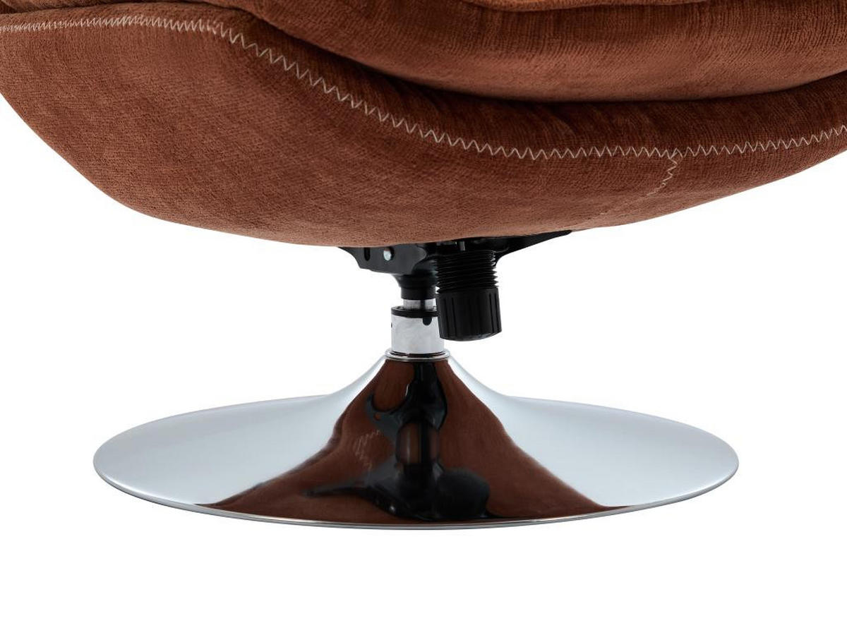 DREHSESSEL - Strukturstoff - Terracotta - ILMACA - Braun, Textil (90/99/78cm) - Vente-Unique