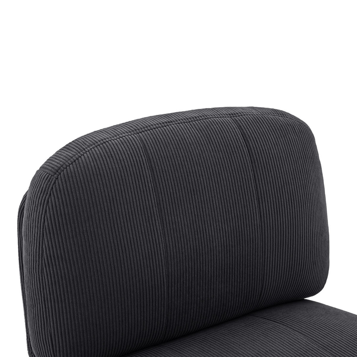 DREHSESSEL Lena aus moderner Cord anthrazitfarbenem - Schwarz/Grau, Textil/Metall (67/80/78cm) - Sicaan