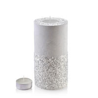 TEELICHTHALTER Diamond Weiß 12/12/24 cm Naturmaterial - Weiß, Naturmaterialien (24cm) - Mondex