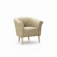 SESSEL Pero Beige, Buchenholz Beine, Lehnstuhl mit weicher Rückenlehne - Sandfarben/Beige, Holzwerkstoff (73/70/57cm) - Bettso