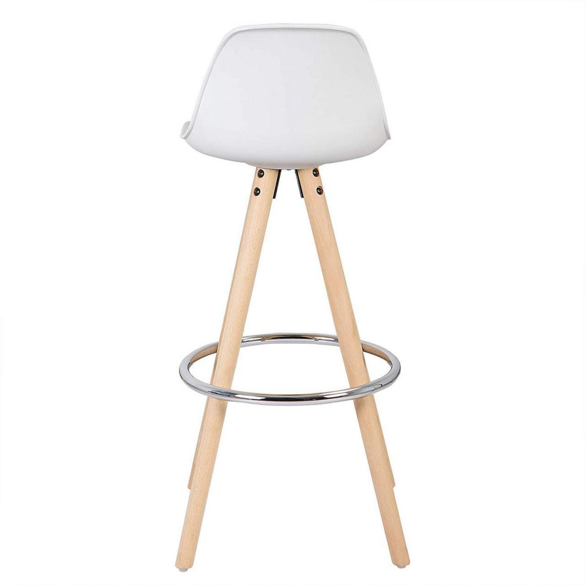 BARHOCKER Kunstleder, Holzgestell, Weiß - Eichefarben/Weiß, Holz/Kunststoff (38.5/96.5/38.5cm) - Woltu