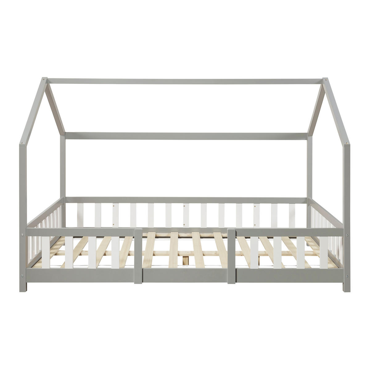 Hellgrau/Weiß, Holz (120/200cm) - [en.casa]