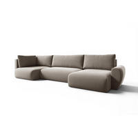 WOHNLANDSCHAFT Galan Mit Schlaffunktion - Beige, Holzwerkstoff/Textil (153/70/385cm) - Fun Möbel