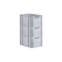 EUROBOX 3x Nextgen Color 32x40x60cm 65 Liter Griffe Grün Geschlossen - Grün, Kunststoff (40/22/60cm) - PROREGAL