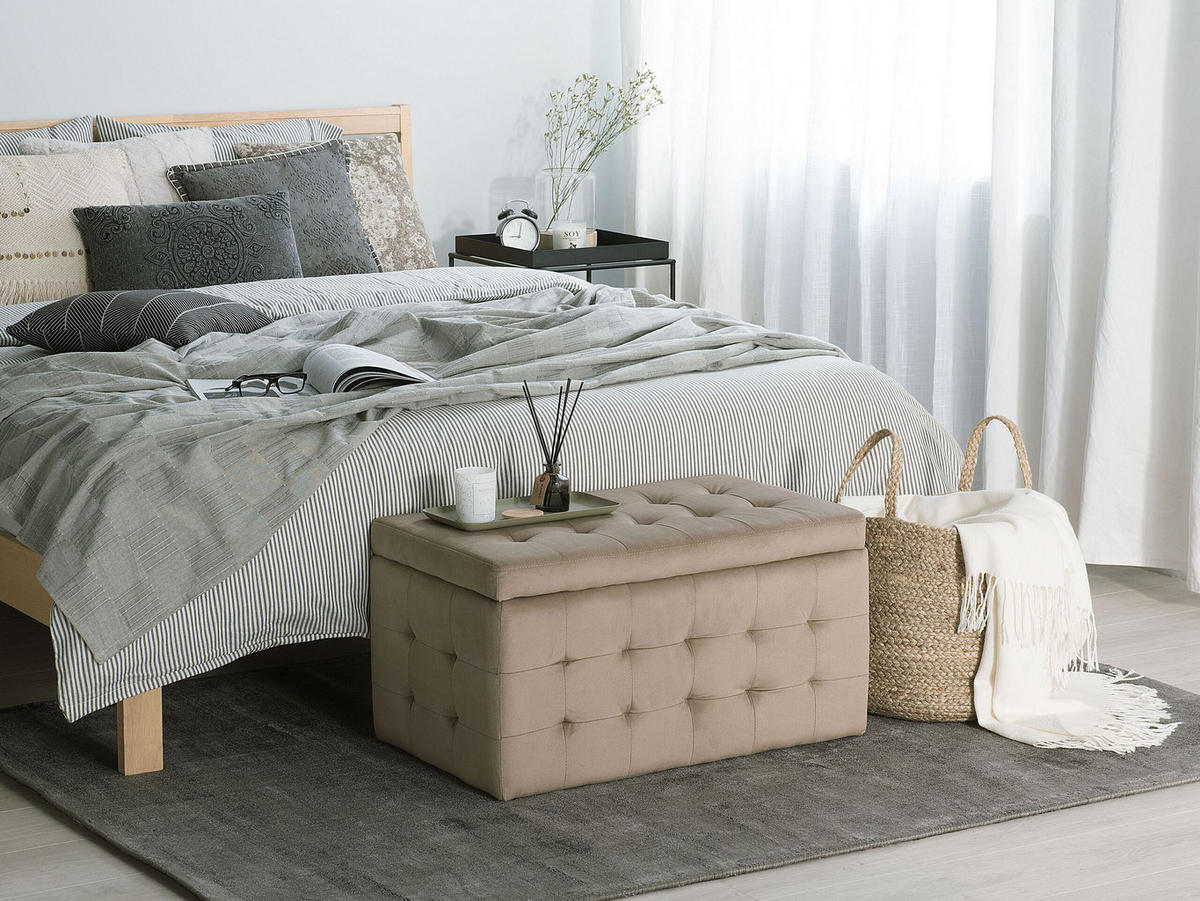 TRUHENBANK Michigan 42/72/40 cm - Braun, Textil (72/40/42cm) - Beliani