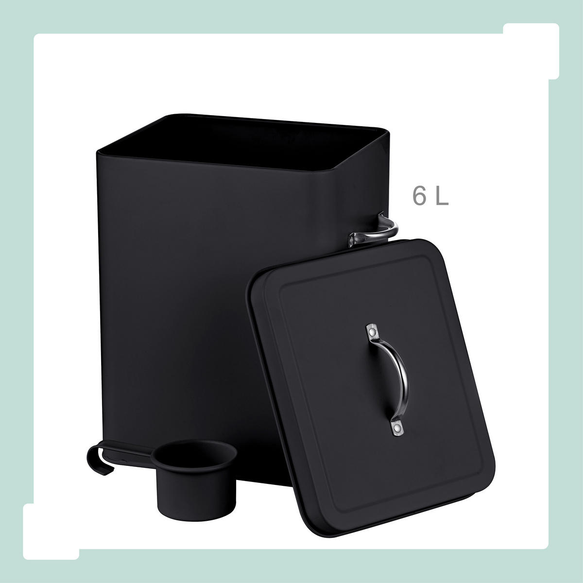 BOX na pranie - čierna, kov (18/25.5/15.5cm) - Relaxdays