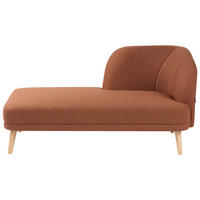 ČALOUNĚNÉ LEHÁTKO CHAISE LONGUE PRAVOSTRANNÉ Látka Zlatohnědé Tanlay - zlatá/hnědá, textil (74/78/153cm) - Beliani