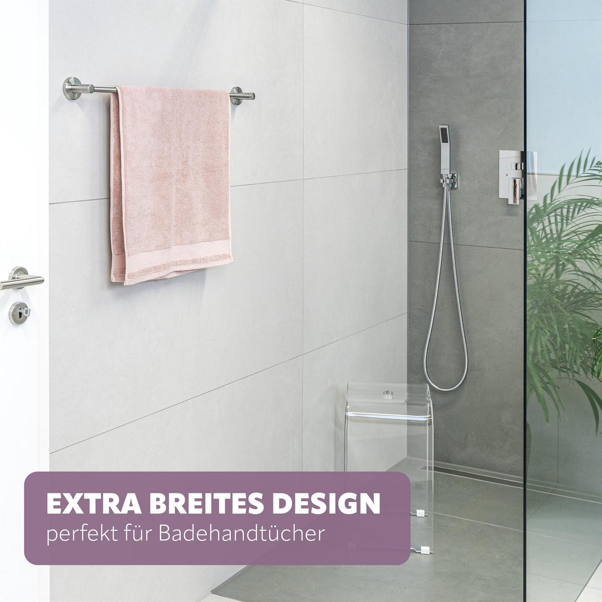BADETUCHSTANGE PIAZZA, Edelstahl - Edelstahlfarben, Metall (76/6/6cm) - bremermann
