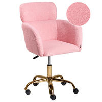 SCHREIBTISCHSTUHL Bouclé Rosa Alena - Pink, Textil (60/84/60cm) - Beliani