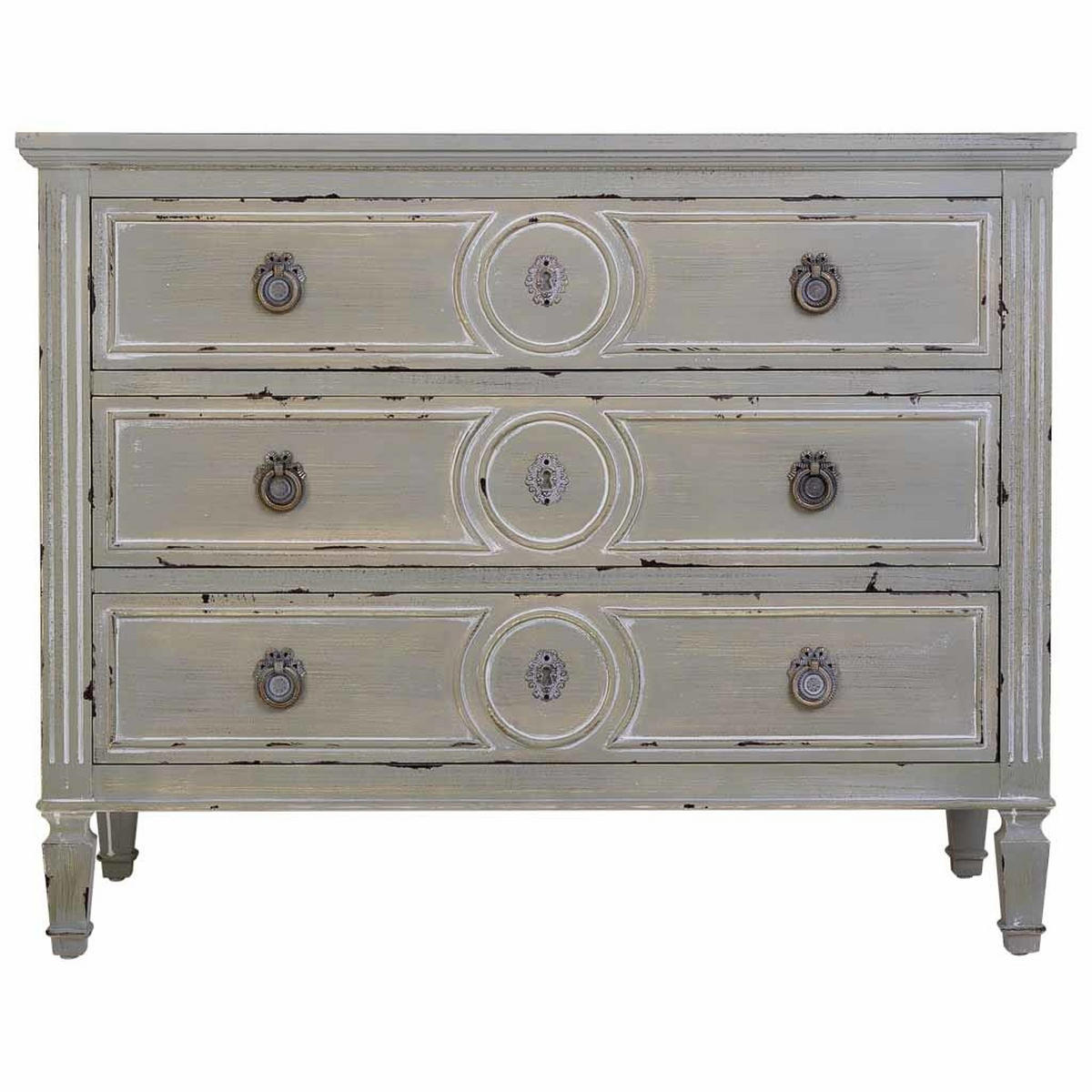 HOLZKOMMODE mit 3 Schubladen in grau 102x46x80 cm - Grau, Holz (102/80/46cm) - Wanderlust