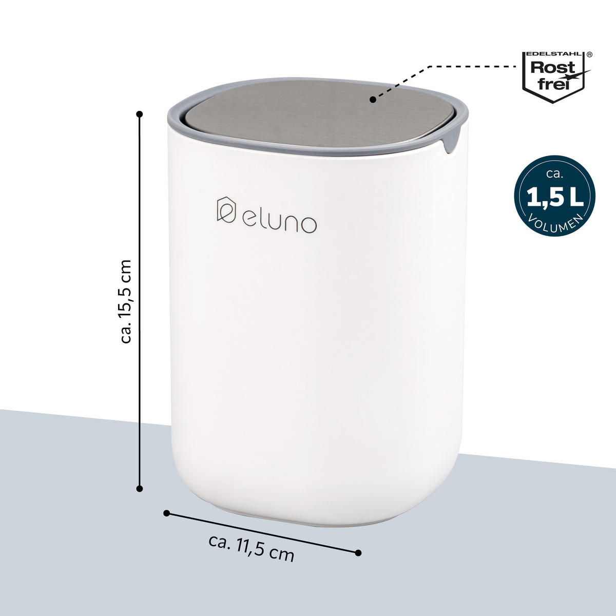 KOSMETIKEIMER EDOLO, Kunststoff, weiß - Weiß, Kunststoff (11.5/15.5/11.5cm) - eluno