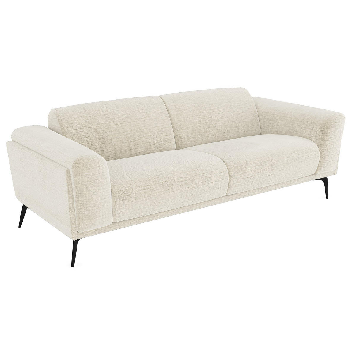 SOFA 3-SITZER Texturierter Samt Creme 220cm - Creme, Textil (220/74/90cm) - Sia Home