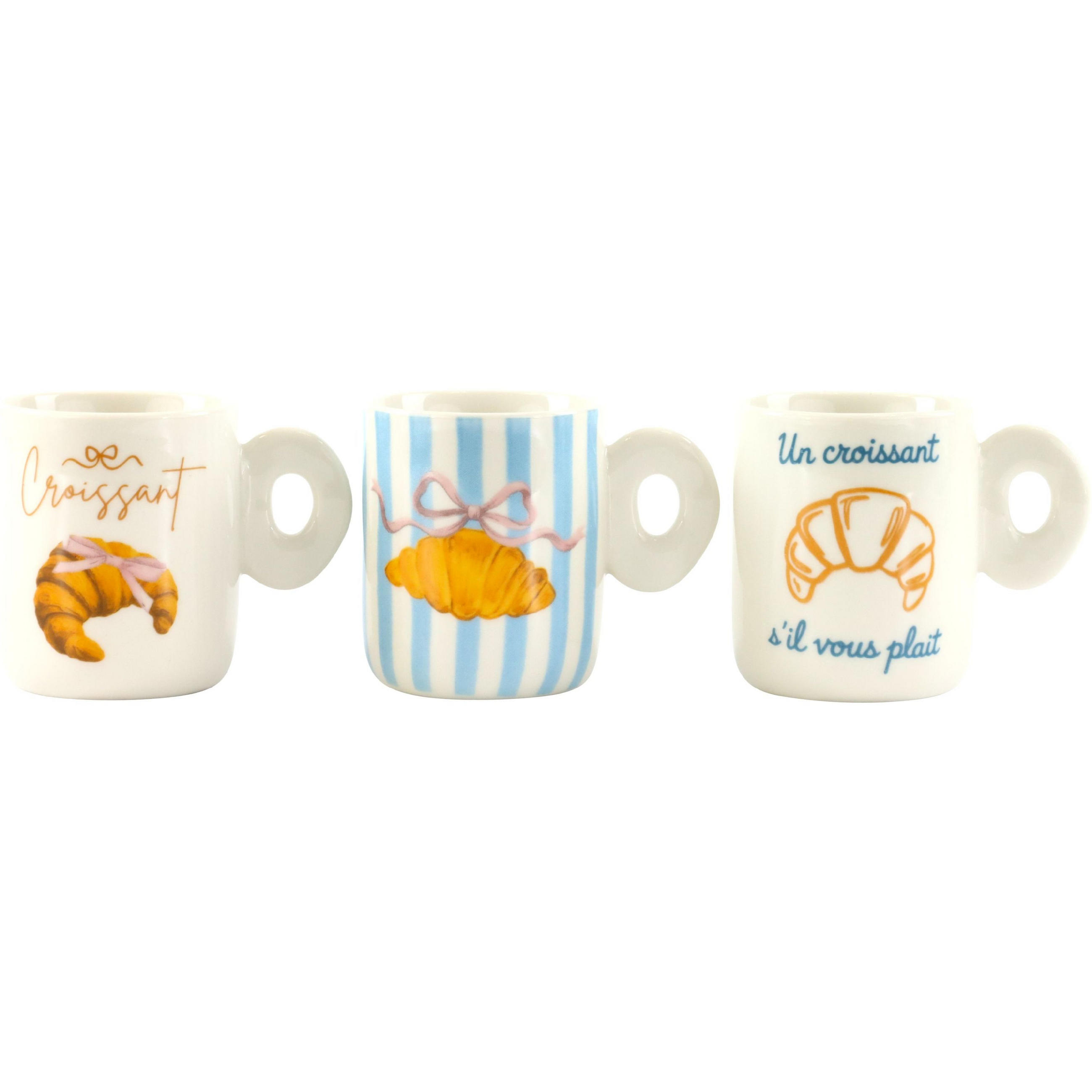 ESPRESSOTASSE Maison Croissant 3er Set 6/9/7 cm - Multicolor, Keramik (0.13L) - FURNARO